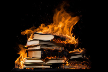 Стопка книг по магии огня. Генерировать искусственный интеллект - yliv