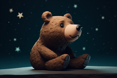 Милый мультяшный бурый медведь. Млекопитающее гризли. Генерировать искусственный интеллект - yliv