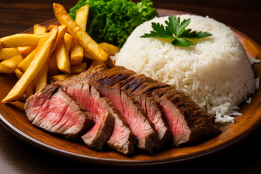 Рис с запеченным мясом. Генерировать искусственный интеллект - yliv