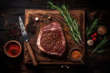 Стейк из мяса со специями. Генерировать искусственный интеллект - yliv