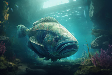Подводное морское чудовище. Характер животного. Генерировать искусственный интеллект - yliv