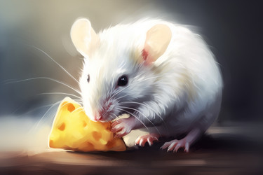 White fat mouse dairy food. Generate Ai - yliv