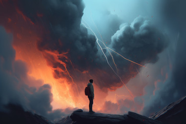 Человек на грани шторма. Гулять на свободе. Генерировать искусственный интеллект - yliv