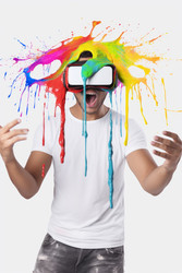 Всплеск краски Man vr. Генерировать искусственный интеллект - yliv