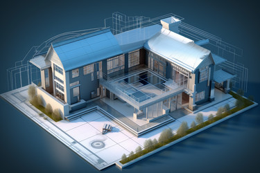 3d-дизайн чертежа дома. Схематическая модель сапр. Генерировать искусственный интеллект - yliv