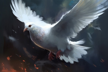 Летящий голубь. Украшение неба в виде птички. Генерировать искусственный интеллект - yliv