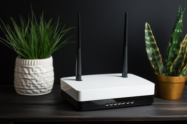 Белый стол для Wi-Fi-маршрутизатора. Компьютерная сеть. Генерировать искусственный интеллект - yliv