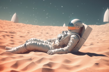 Астронавт загорает на пляже. Создать ИИ - yliv