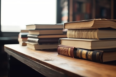 Библиотечная стопка книг. Генерировать искусственный интеллект - yliv