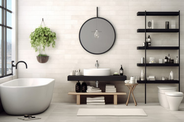 Современная ванная комната. Ванная комната в доме. Генерировать искусственный интеллект - yliv