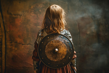 Игровой вымышленный мир Warrior shield. Концепция военная. Генерировать искусственный интеллект - yliv