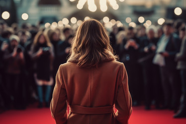 Женская куртка на красной дорожке. Генерировать искусственный интеллект - yliv