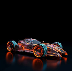 Футуристический гоночный автомобиль Знамени. Генерировать искусственный интеллект - yliv