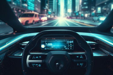 Modern smart car dashboard. Generate Ai - yliv