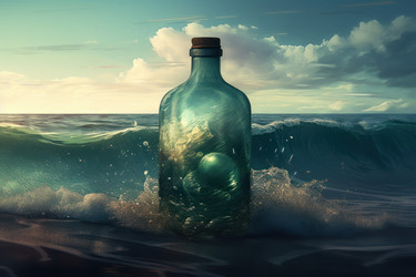 Океанский шторм в бутылке. Морской шторм. Генерировать искусственный интеллект - yliv