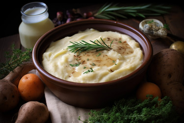 Миска с картофельным пюре. Приготовленная еда. Генерировать искусственный интеллект - yliv