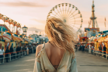 Woman amusement park. Generate Ai - yliv