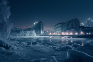 Замороженные зимний город Лейк. Создать ИИ - yliv
