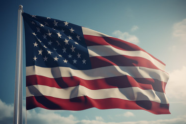 Флаг США развевается в воздухе. Генерировать искусственный интеллект - yliv
