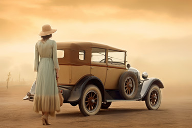 Винтажный автомобиль американки 1920 года выпуска. Женское преступление. Генерировать искусственный интеллект - yliv