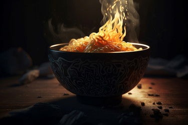 Суп с лапшой Рамэн. Приготовление мясного блюда. Генерировать искусственный интеллект - yliv