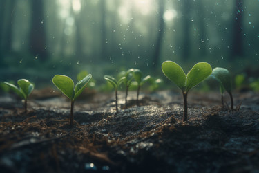 Дождь для выращивания растений. Капля природного семени. Генерировать искусственный интеллект - yliv