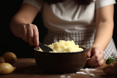 Женщина готовит картофельное пюре. Генерировать искусственный интеллект - yliv