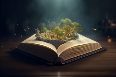 Откройте волшебную книгу леса. Старого искусства. Генерировать искусственный интеллект - yliv