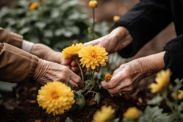 Садовые цветы в руках стариков. Генерировать искусственный интеллект - yliv