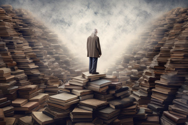 Пожилой поэт возле книг. Генерировать искусственный интеллект - yliv