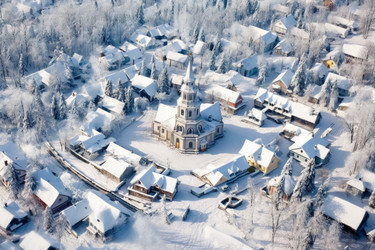 Заснеженная русская деревня. Генерировать искусственный интеллект - yliv