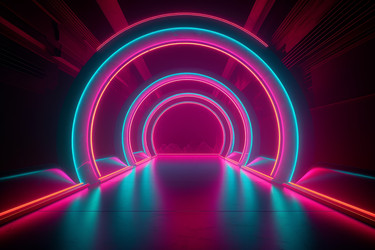 Ретроволновая неоновая трубка. Цветная ночь. Генерировать искусственный интеллект - yliv