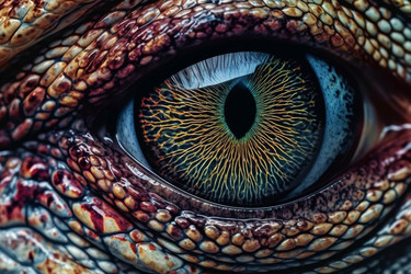 Макрос глаза рептилии. Лесное дерево. Генерировать искусственный интеллект - yliv