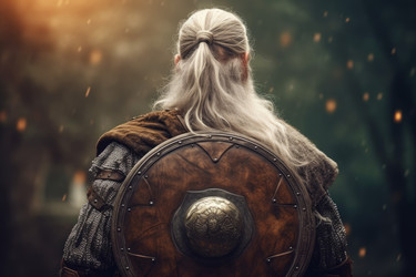 Игровой вымышленный мир Warrior round shield. Игровая фантастика. Генерировать искусственный интеллект - yliv
