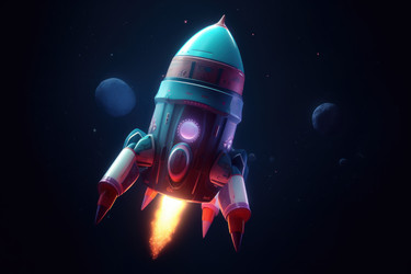 Запуск ракетного корабля. Генерировать искусственный интеллект - yliv
