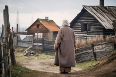 Русская старуха из старой деревни. деревенский национальный. генерировать искусственный интеллект - yliv