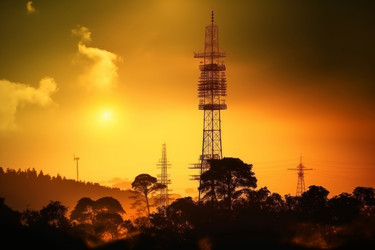 Закат базы антенны 5g. Генерировать искусственный интеллект - yliv