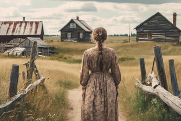 Русская женщина из старой деревни. Художественная прическа. Генерировать искусственный интеллект - yliv