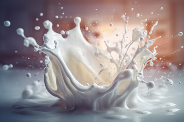 Поток брызг молока. Продукт высокой чистоты. Генерировать искусственный интеллект - yliv