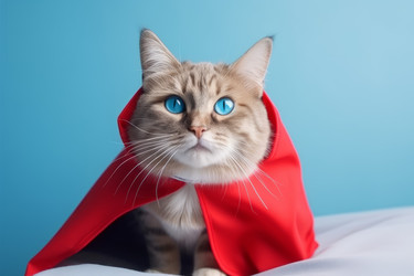 Костюм кота-супергероя. Котенок-лидер. Генерировать искусственный интеллект - yliv