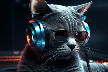 Абстрактные наушники Cat dj. Генерировать искусственный интеллект - yliv