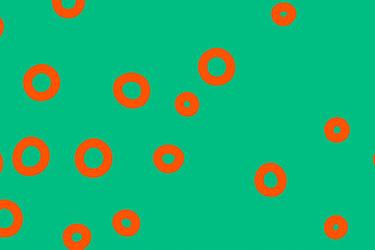 абстрактная иллюстрация на бирюзовом фоне с разбросанными оранжевыми кругами разного размера создает яркий и игривый дизайн, подходящий для различных творческих проектов. - Darya Petrenko