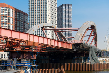 Строительство нового моста Академика Королева через Москву-реку в районе Фили, Москва - kostya6969