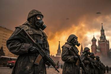 Солдаты в современном тяжелом советском снаряжении стоят в Москве с генеративным ИИ - RomanZ