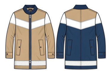 Унисекс-тренировочная куртка Colorblock коричневого, темно-синего и белого цветов с дизайном Generative AI - RomanZ