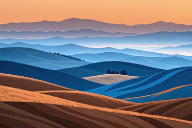 Stunning Abstract Landscape in Blue – AI-Generated Gigapixel Art - RomanZ