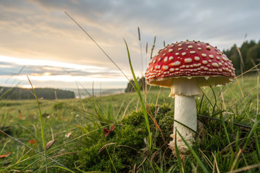 Красно-белый пятнистый мухомор Muscaria - природный генеративный гриб - RomanZ