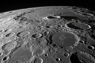 Детальный обзор поверхности Луны с кратерами и рельефом, созданный с помощью искусственного интеллекта - RomanZ