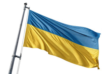 Украинский национальный флаг гордо развевается на шесте генеративного искусственного интеллекта - RomanZ
