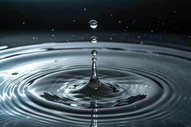 Капля воды создает круговые волны на отражающей поверхности Generative AI - RomanZ